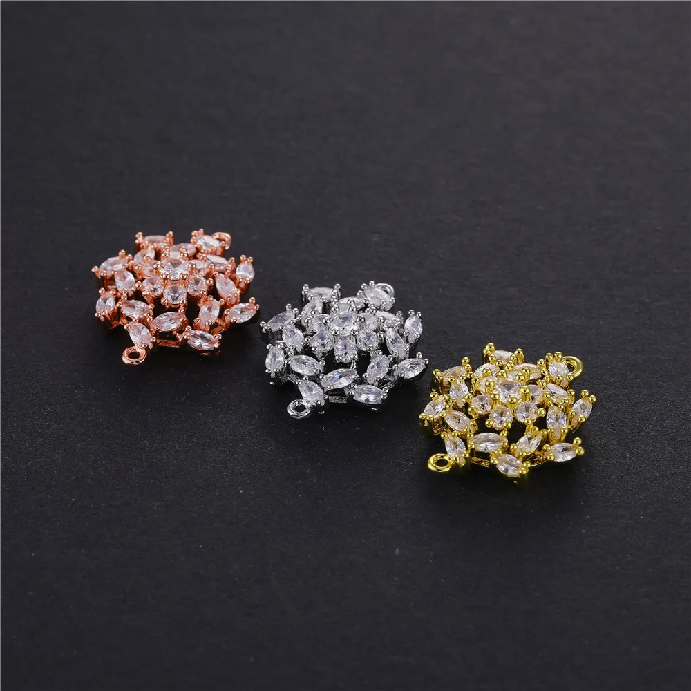 2020 New AAA Crystal Charms For Jewelry Making Luxury Crystal Flowers Conectors Hand Made Jewelry Findings Accessories Wholesale