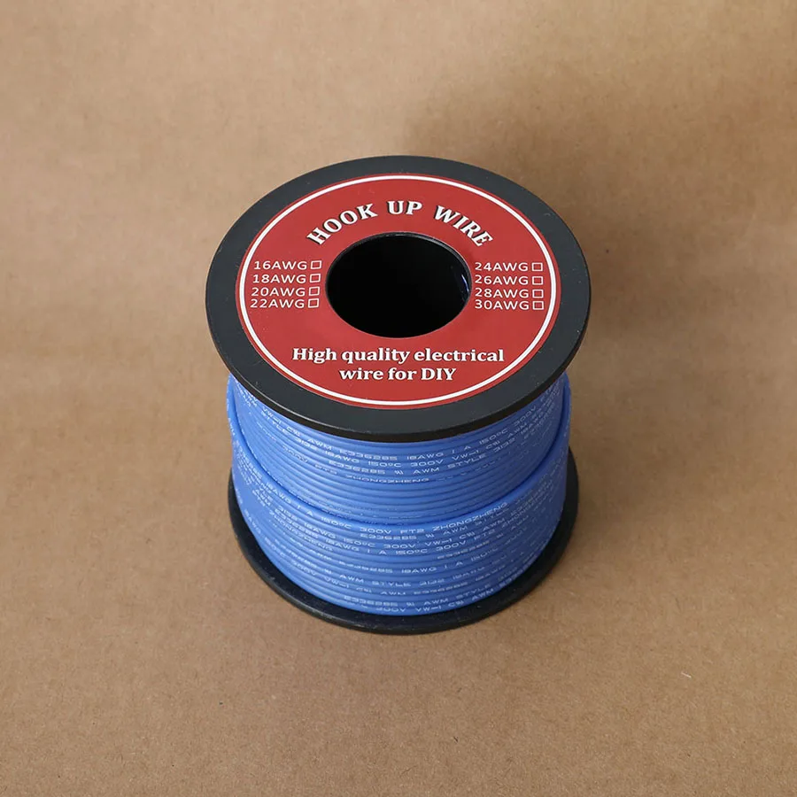 50-100m/Roll Silicone Wire Cable Electrial Wire Tinned Copper Flexible DIY Electronic Line UL3132 24 AWG Stranded  Electron Wire