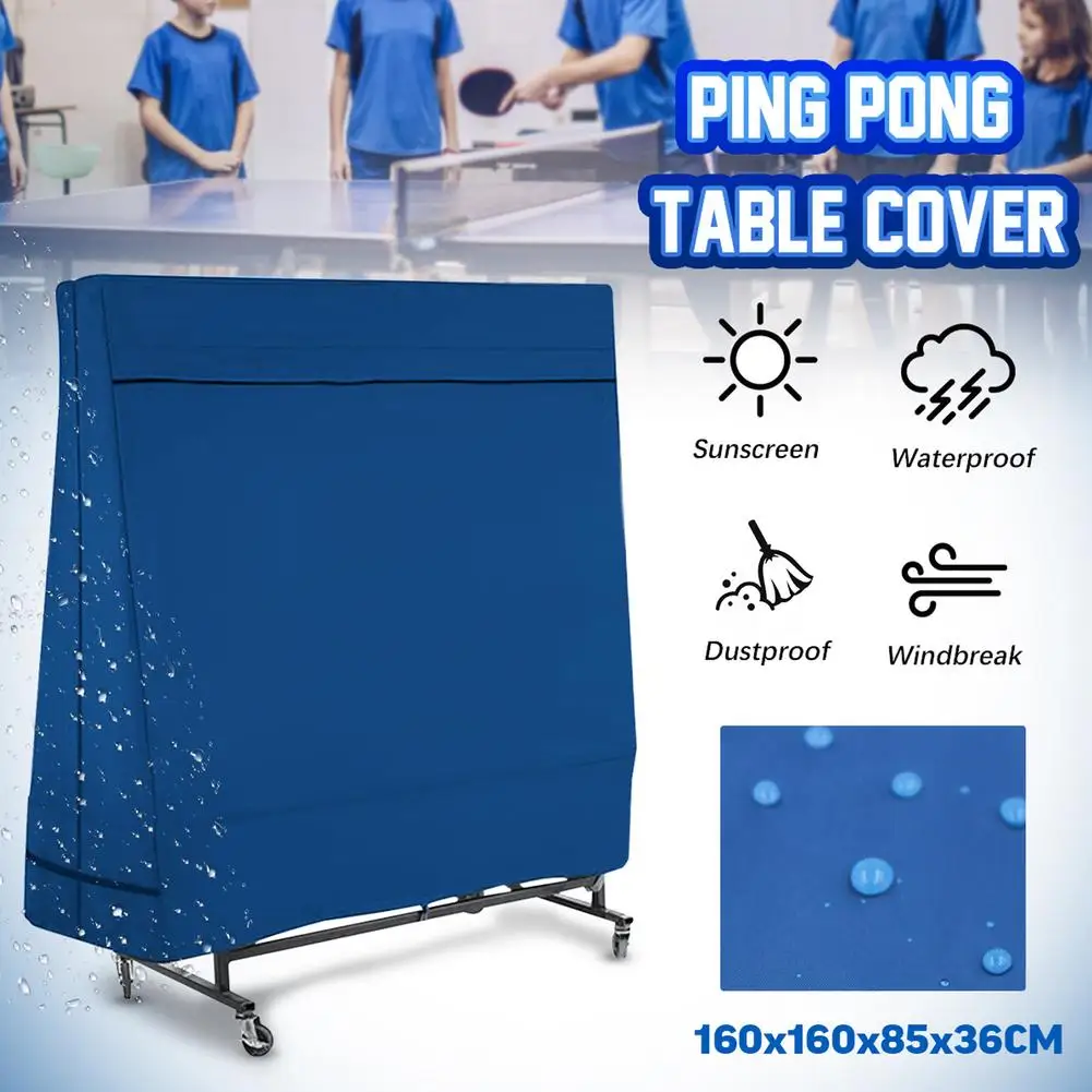 Ping Pong Table Cover Rip Resistive Heavy Duty Oxford Cover Dirt-proof For Indoor Outdoor Sports Accessories Table Protection