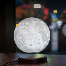 3D Magnetic Levitating Moon Lamp Night Light 15cm Rotating wireless Led  Moon Light Floating lamp novelty gifts home decorations