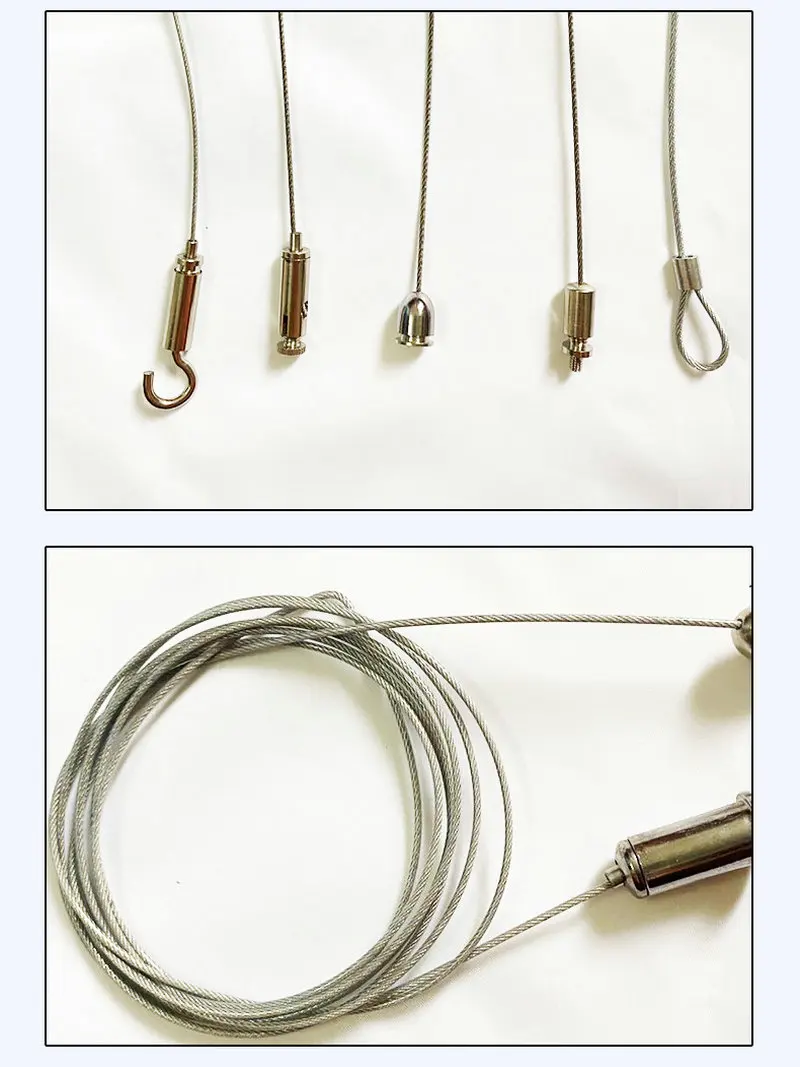 HQ CUSTOMIZED Stainless Steel Lifting Wire Rope Cable with Fittings LED String Suspension Kits