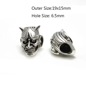 2 pçs crânio guerreiro capacete viking runa trança de cabelo dreadlock barba contas paracord corda faca contas pingente para pulseira diy fazendo 8 principais vendas caveira com barba - №2