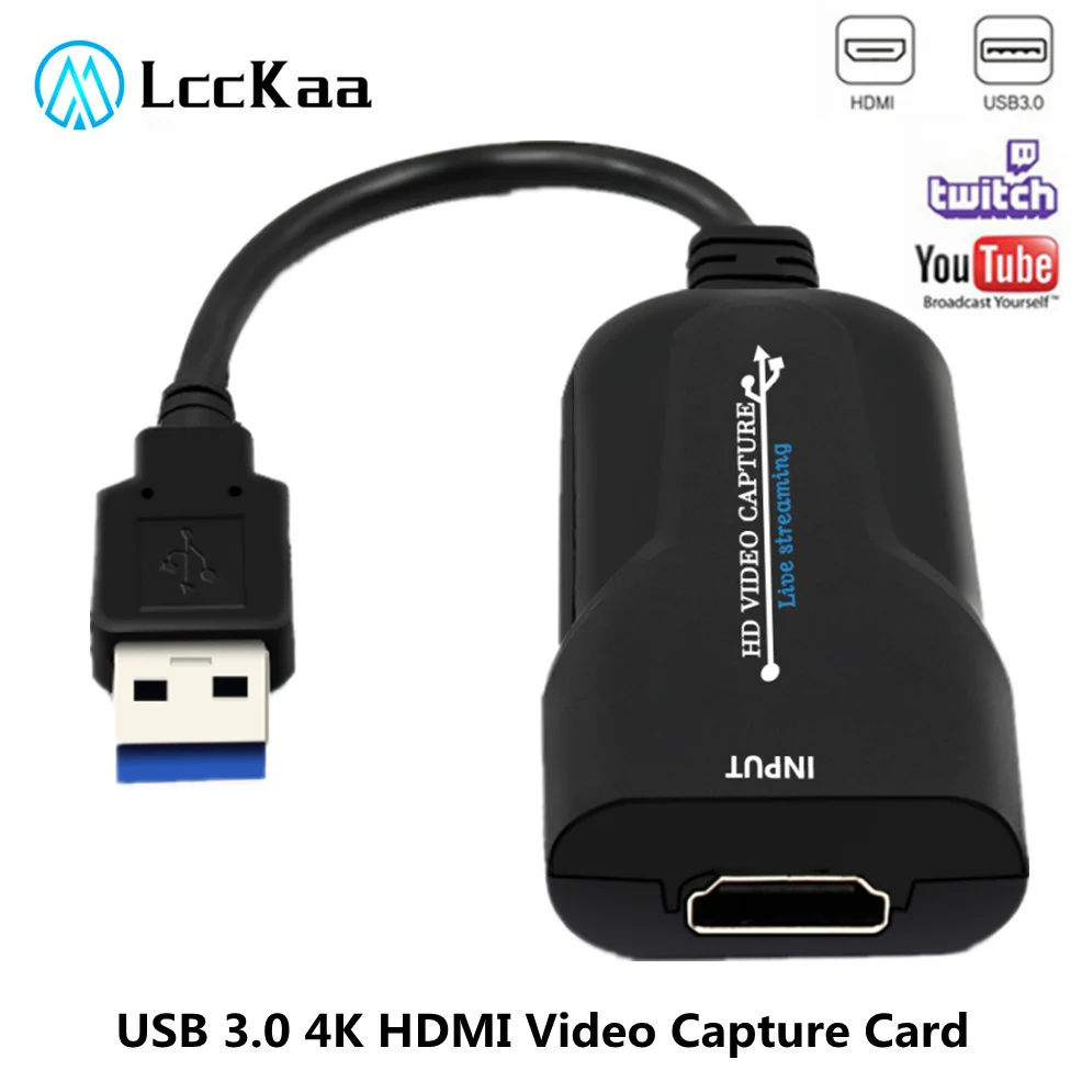 LccKaa USB 3.0 4K scheda di acquisizione Video compatibile HDMI videogioco Grabber Record per videocamera PS4 Switch telecamera di trasmissione in diretta