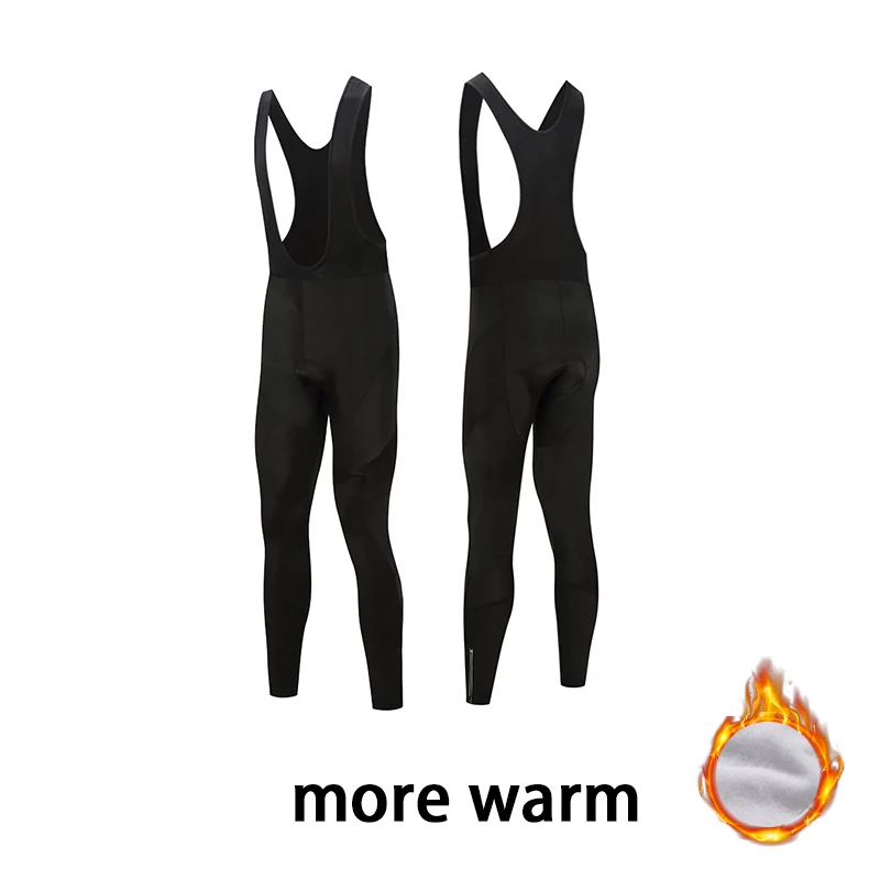 

Winter Cycling Pants 2025 Classic Black Thermal Fleece Long Bib Pants Men's Winter Bicycle Riding Shorts Sports Running Pants