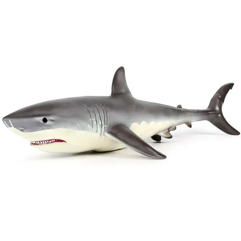 55x24x17cm duże morskie życie miękkie żarłacz biały Shark figurki postaci zwierzęta oceaniczne wielki rekin kolekcja zabawka dla dziecka prezent