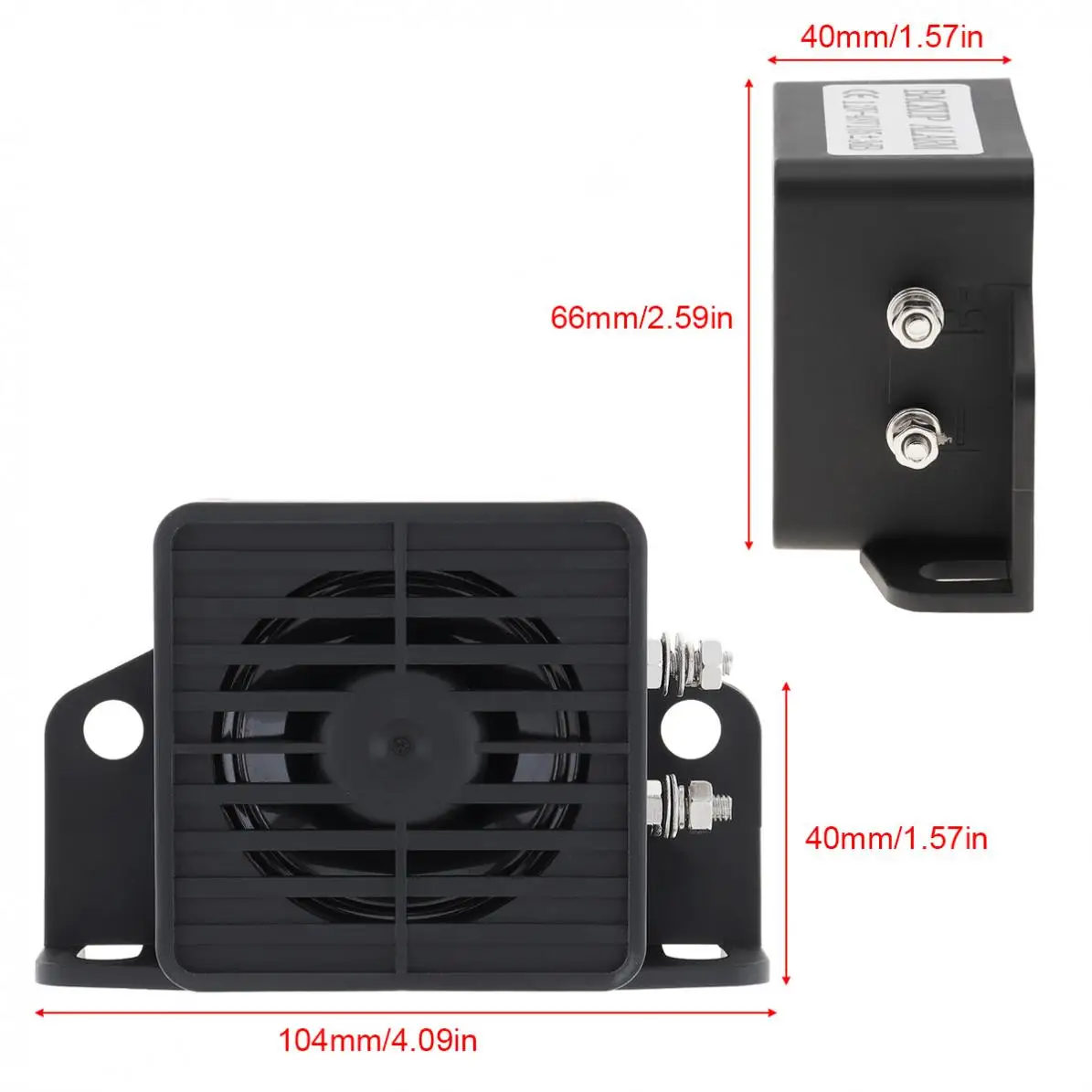 12V -48V 105dB Black Back up Alarm Horn Speaker Reverse Accessories Auto Warning Waterproof Fit for Motorcycle Car Vehicle