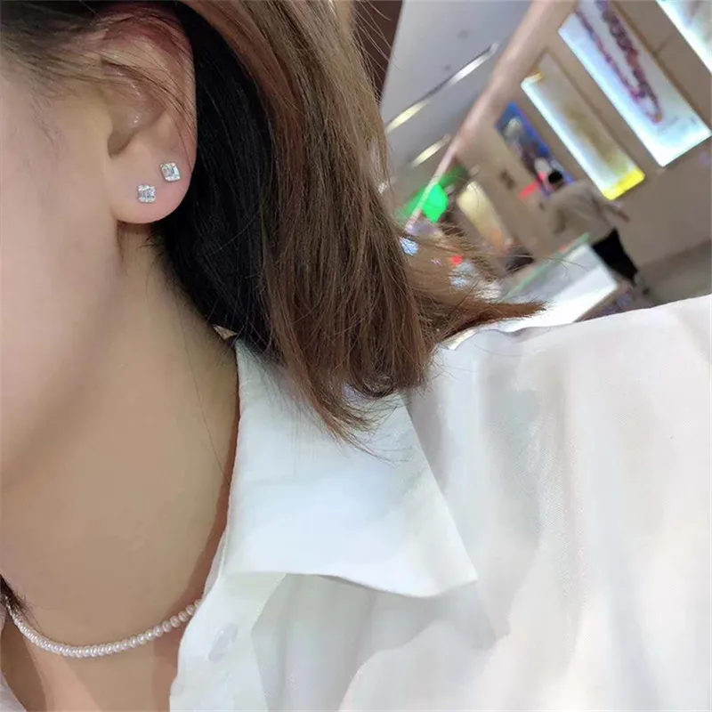 Romantic Lovers Lab diamond cz Earring 925 Sterling Silver Engagement Wedding Earrings for women Bridal Party Jewelry image 4