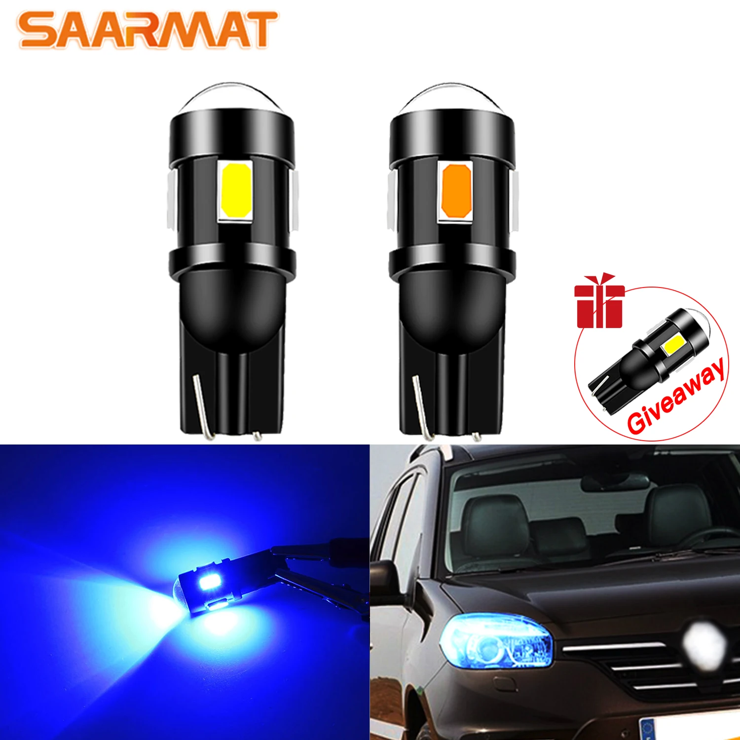 

2pcs 6SMD car The width light Interior Bulb Reading Light For Renault Duster Megane 2 Subaru Forester Legacy Kia KX5 K2 K5