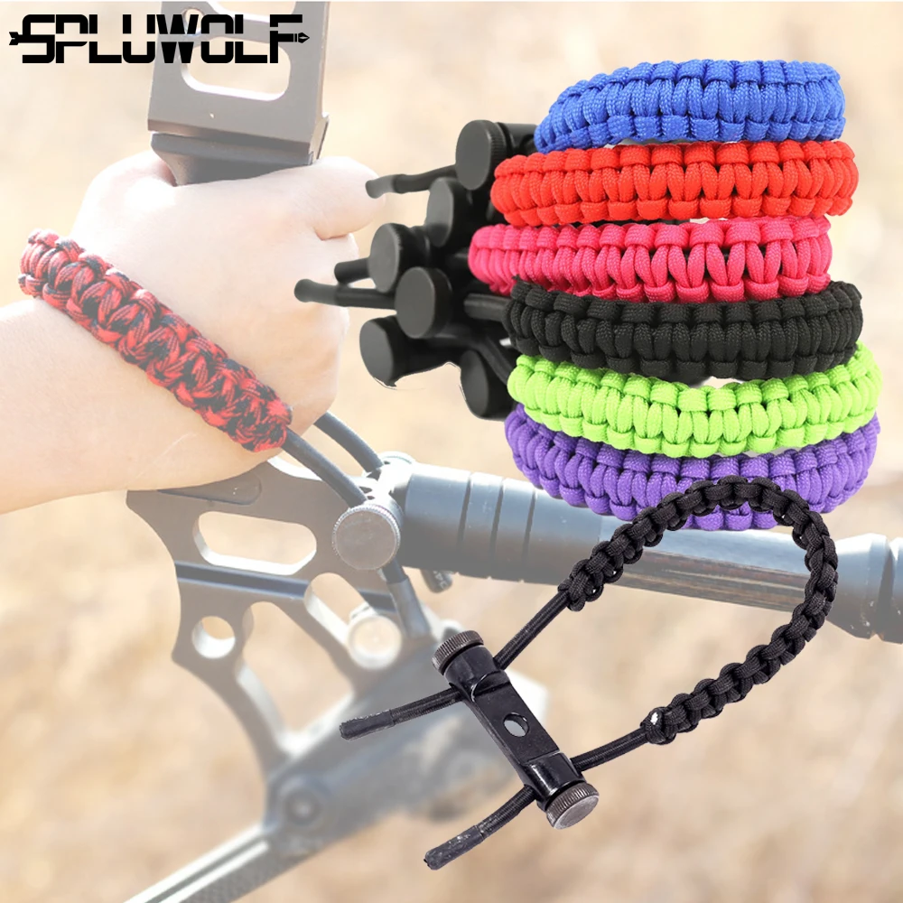 Adjustable Hand woven Hunting Compound Bow Accessory  Archery Wrist Sling Braided   Rope Wristbands