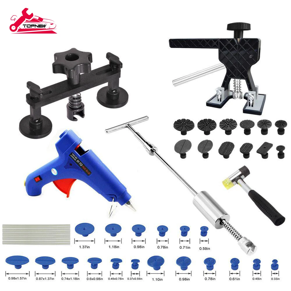 Auto Body Paintless Dent Removal Tools Kit Glue Gun Dent Lifter Bridge Puller Set For Car Hail Damage And Door Dings Repair