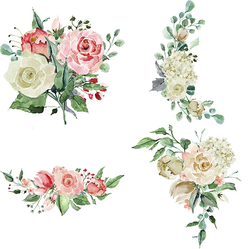 Three Ratels QC369 Elegant rose bouquet in antique style Wall Sticker home decoration accessories