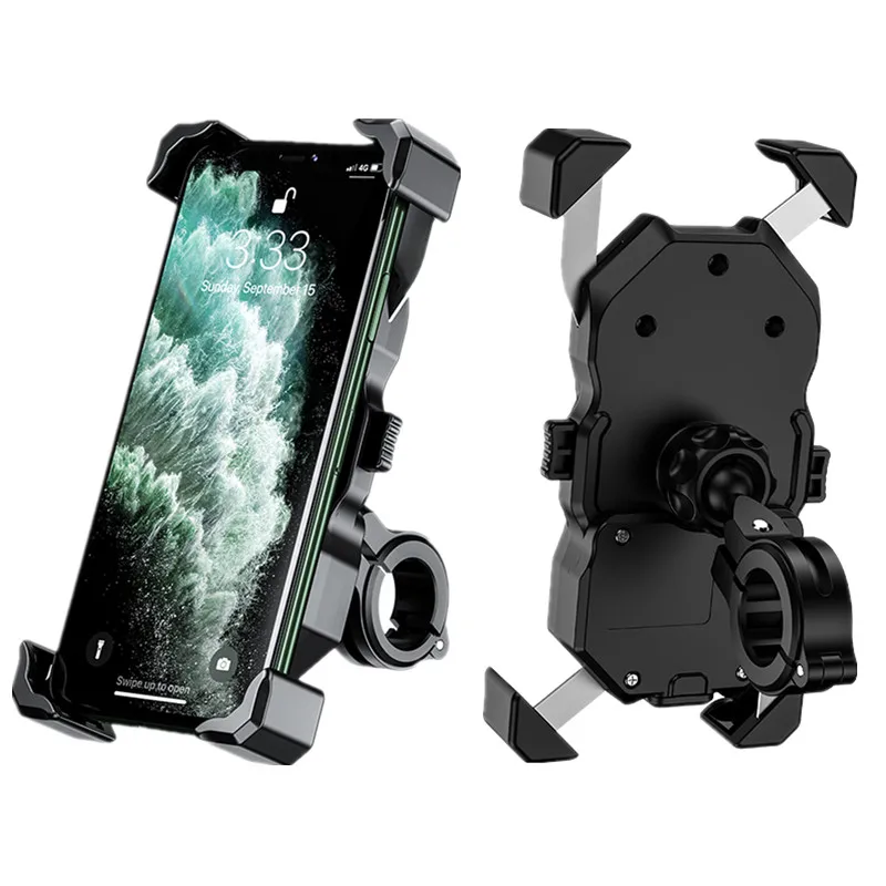 

Waterproof Universal Adjustable Stainless Steel Motorcycle Phone Mount Holder Handlebar Rear-View Mirror Mounted 360 Rotation