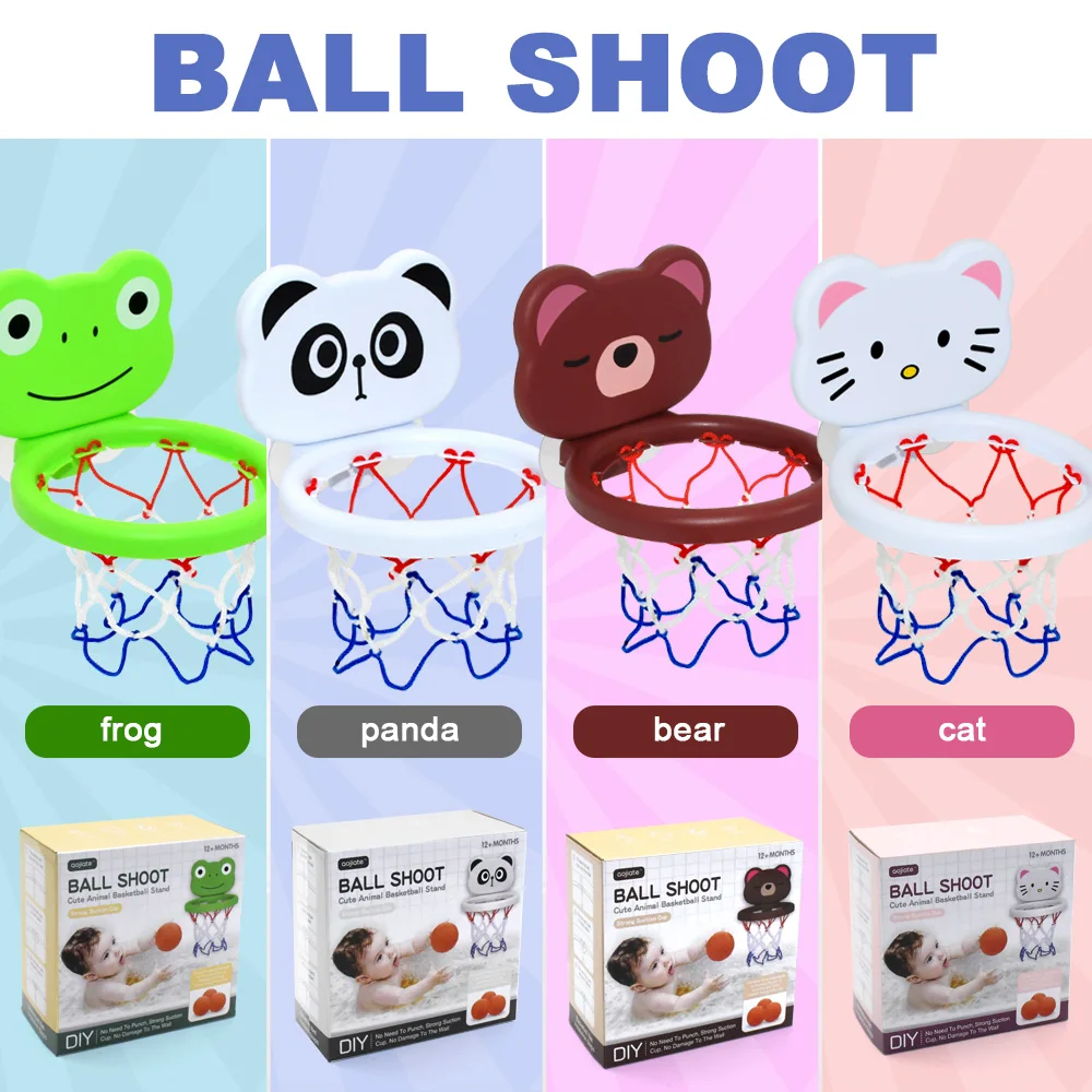 Jouets de bain pour bébé avec ventouse, panier de basket-ball avec 3 balles, jeu d'eau pour enfants, baignoire, douche, tir