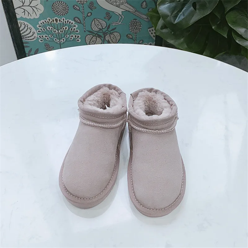 High Quality Boys Girls Ankle Boots 2022 Children Australia Classic Style Snow Boots Winter Warm Leather Flats Warterproof Shoe