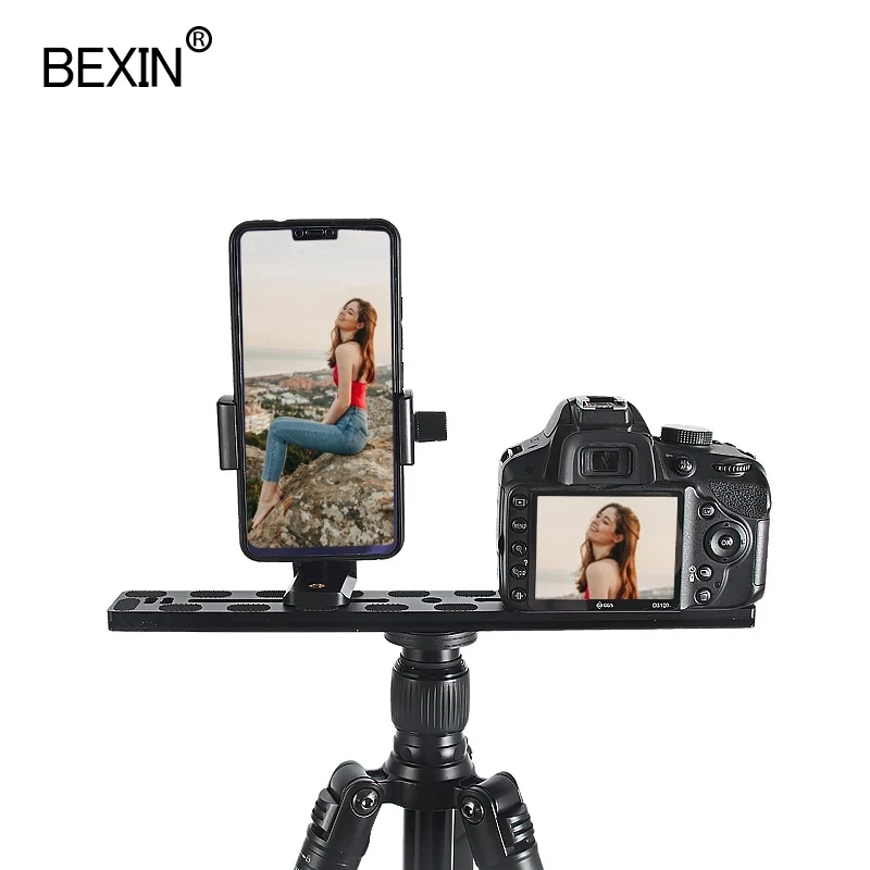 BEXIN PU Quick Release Plate Tripod Plate Camera Stand Mount Plate Long Adapter for DSLR Camera Arca Swiss Clamp with 1/4 Screw