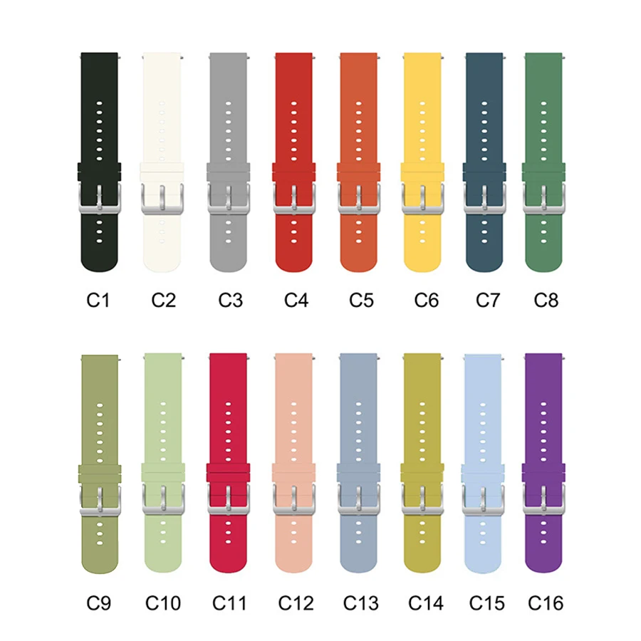 20mm Watch Band For Amazfit Bip S Strap Silicone Wristband Bracelet for Huami Amazfit GTS/Bip Lite/Bip 1S/Bip 2/GTR 42mm