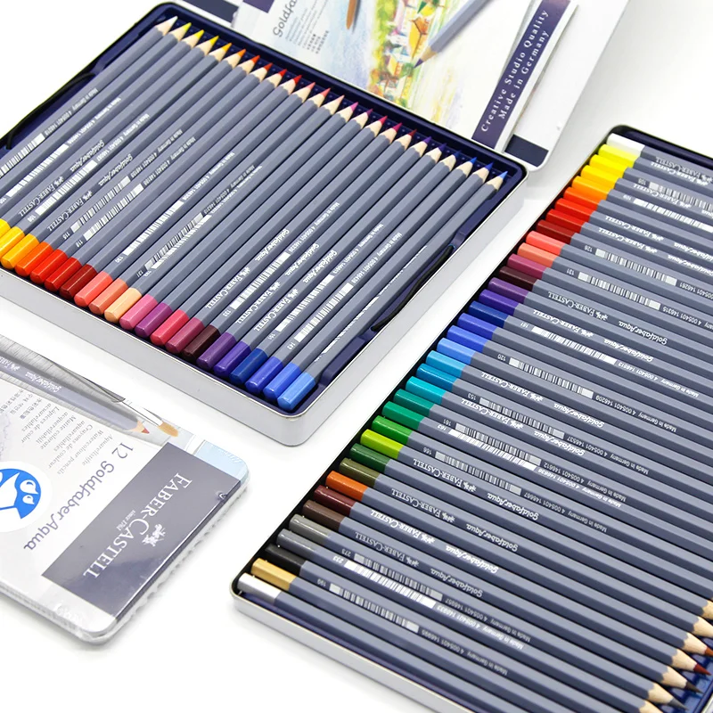 

FABER CASTELL Blue iron box professional 12/24/36/48 color water soluble color pencil art grade art dedicated color lead