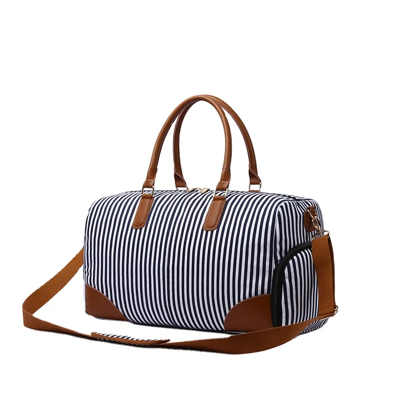 

outdoor stripe handbag fashional small travel tote bag