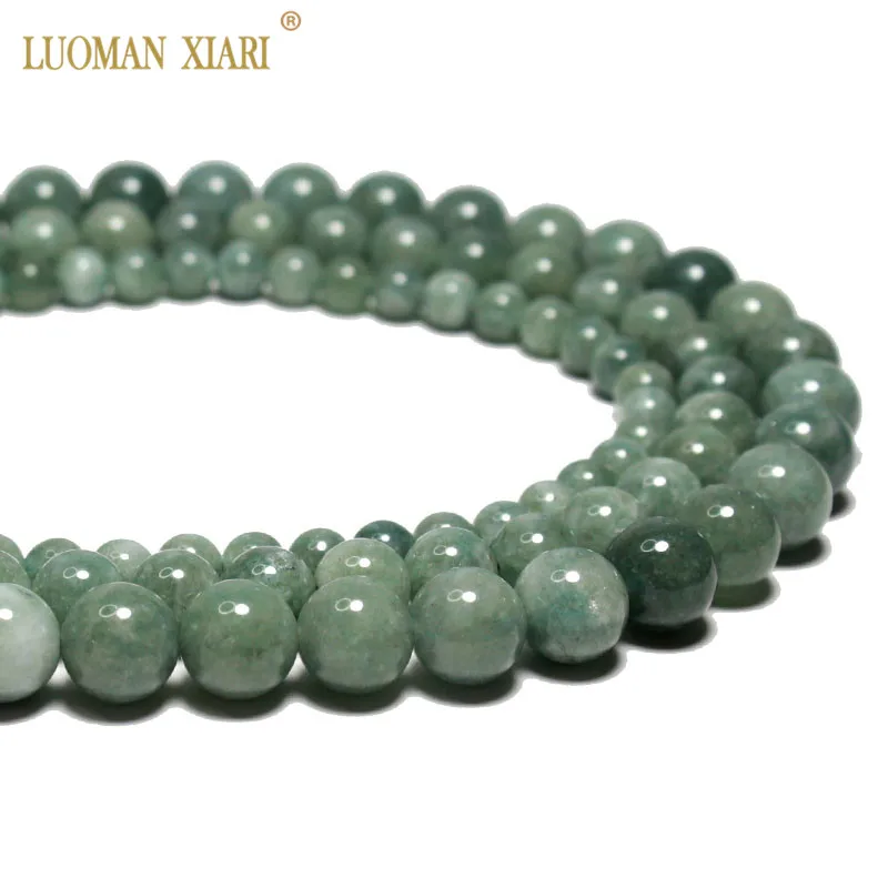 Wholesale China Green Jades Round Natural Stone Beads For jewelry Making DIY Bracelet Necklace  6/8/10MM