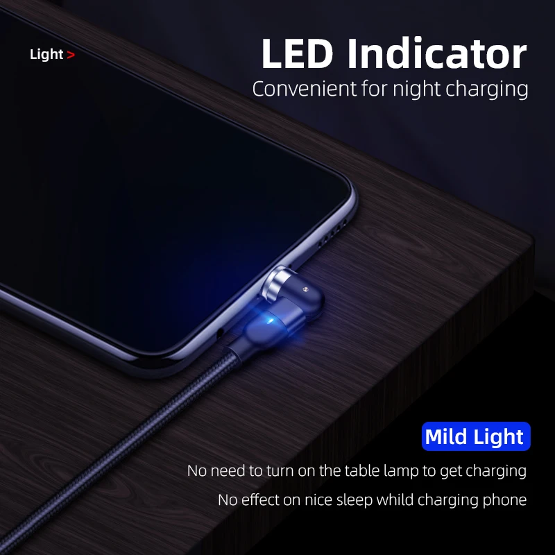 Магнитный кабель 540 градусов Micro USB Type C, магнитное зарядное устройство для быстрой зарядки, магнитный кабель USB C для Xiaomi iPhone 11 Xr Samsung