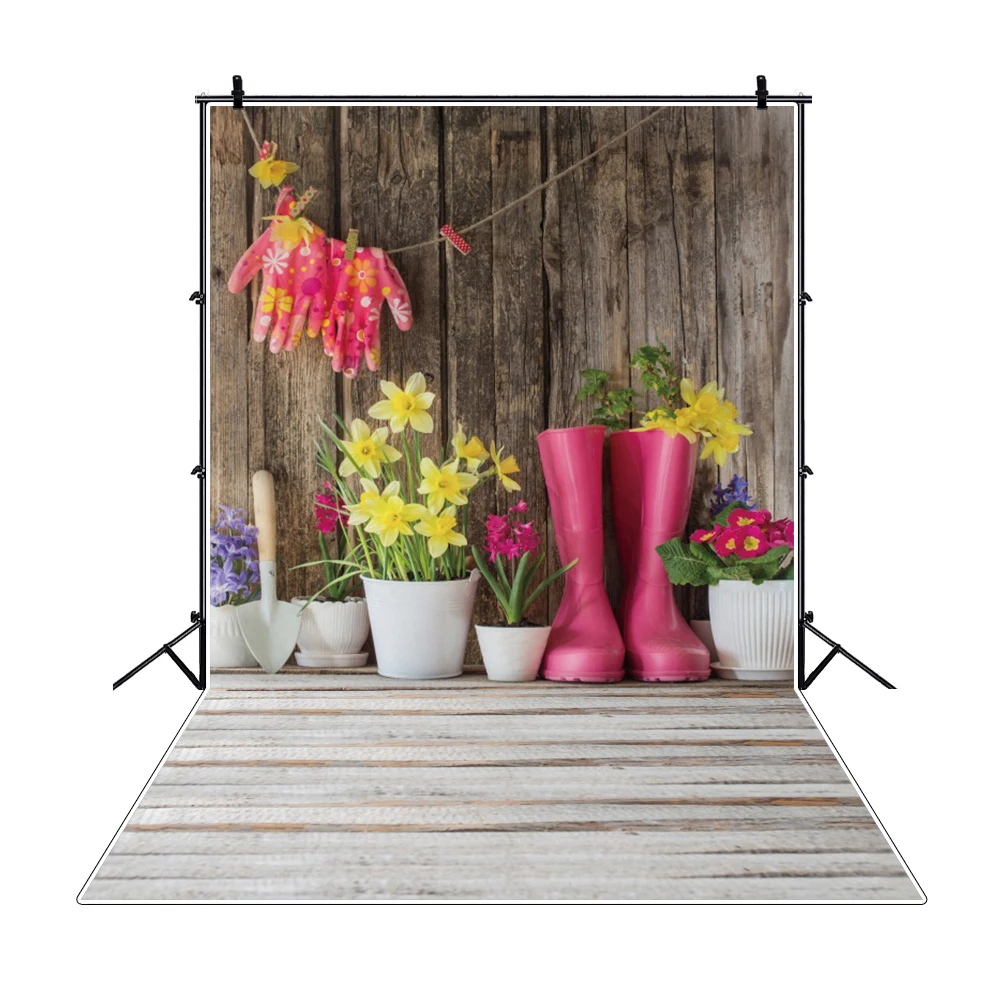 Laeacco Spring Blossom Flowers Tassel  Wooden Board Butterfly Child Portrait Backgrounds Photographic Backdrops For Photo Studio