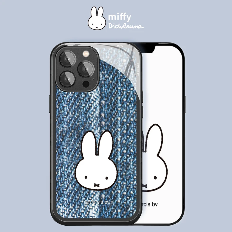 Miffy X MIPOW Fashion Pattern Case For iPhone 12Pro Max Mirror Glass film Cover All-inclusive miffy Phone Case For iPhone 12Pro