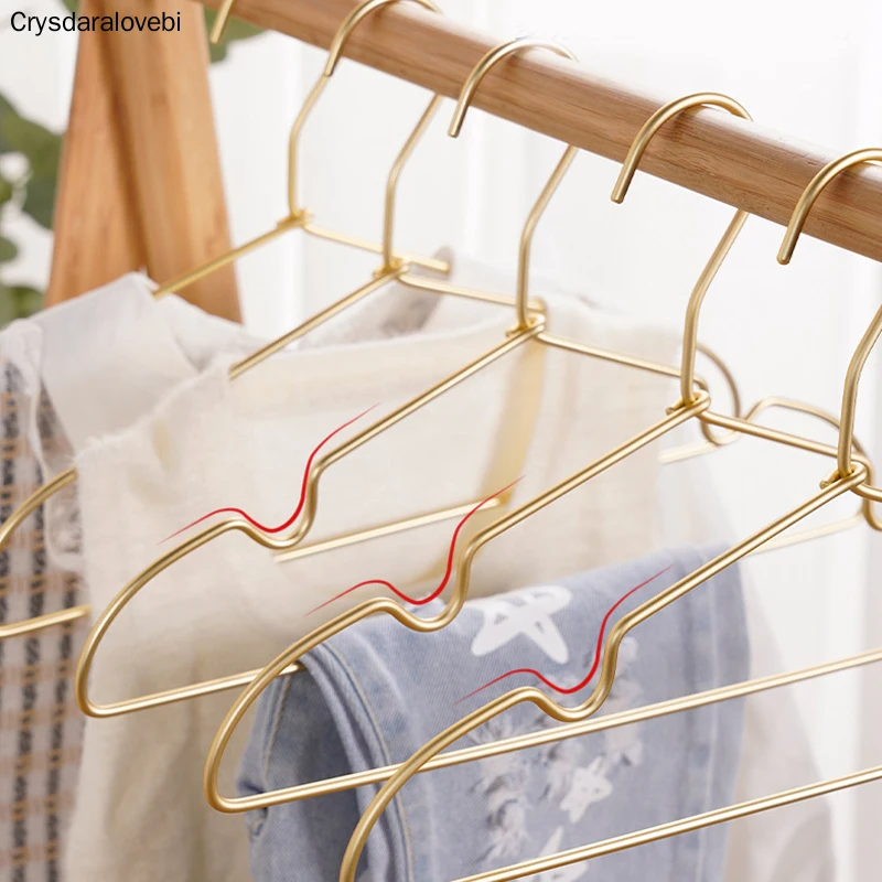 

10pcs Metal Hangers for Clothes Aluminum Alloy Rack Non-Slip Drying Rack Coat Pants Organizer Wardrobe Storage Space Save Hanger