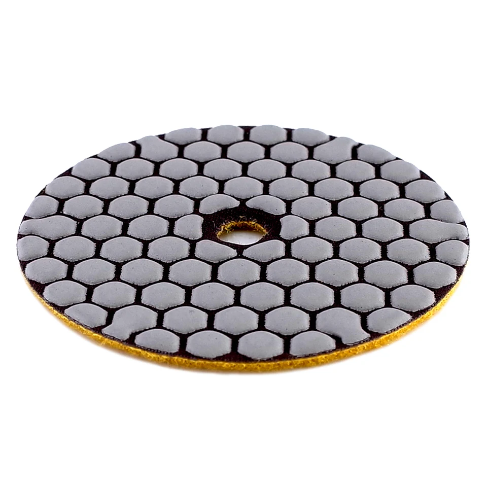 RIJILEI 6PCS 4 Inch Dry Polishing Pad Flexible Resin 100mm Diamond Polishing Pads For Marble Concrete Floor Grinding Disc