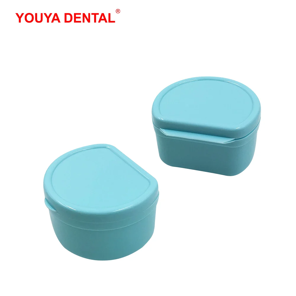 Dental Tooth Denture Box With Net Case Container For Dentures Braces Cleaning Bath Box Organizer  Artificial Teeth Storage Boxes