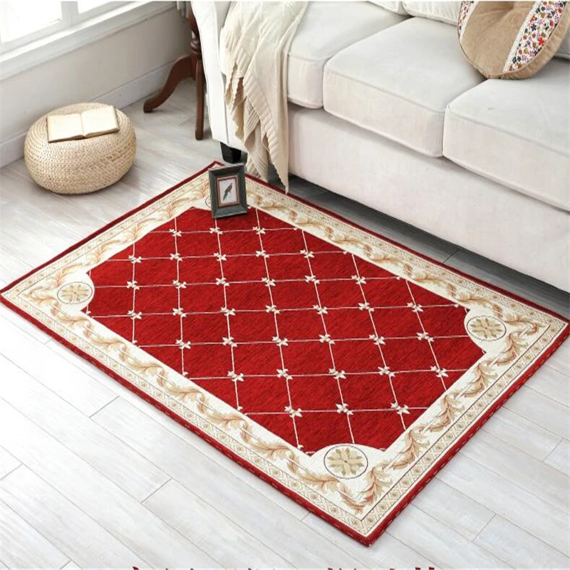 Elegant European carpet custom living room sofa coffee table mat plastic slip hotel bedside study bedroom carpet absorbent mats