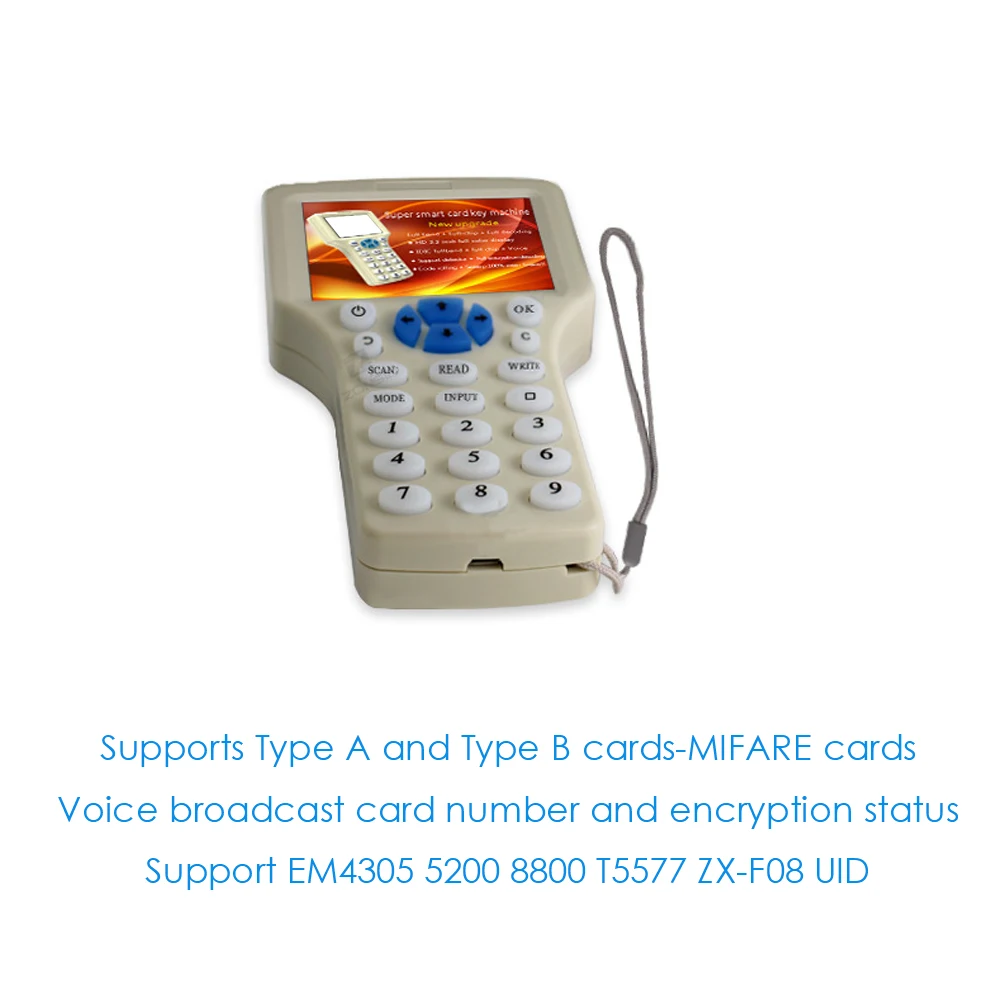 Full Frequency Ic/Id Rfid Lezer Smart Card Writer Encryptie Replicator Cuid Fuid Copier Tag Duplicator