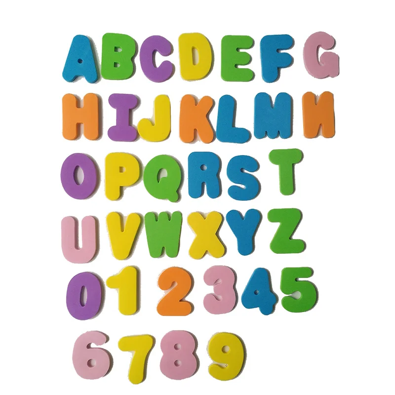 Puzzle per bambini giocattolo da bagno EVA alfanumerico lettera incolla scuola materna parola cognitiva Puzzle bagno numero forKid giocattolo per l'educazione precoce