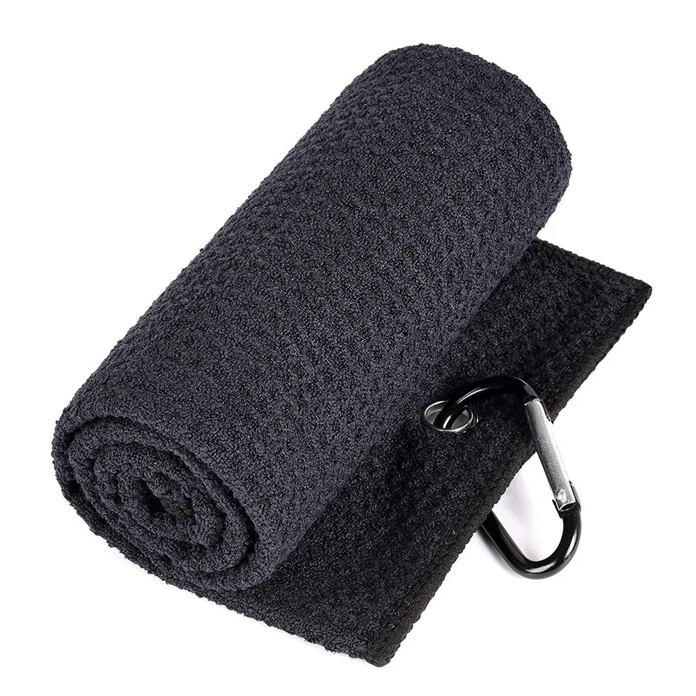 Golf Towel Premium Microfiber Fabric Waffle Pattern Heavy Duty Carabiner Clip golf accessories