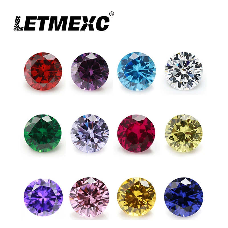 

1000 Pcs / Pack Color Cubic Zirconia Loose Gemstone CZ Gems Synthetic Zircon Diamond 5A Quality Round Shape for DIY Jewelry