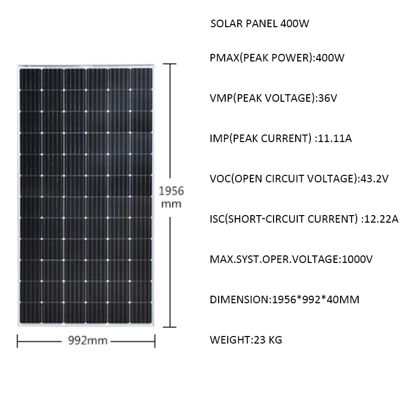 Zestaw solarny W komplecie z baterią 10000W 10KW 220V 120V Panel słoneczny 400W hybrydowy falownik MPPT Off Grid Home System willa sypialnia