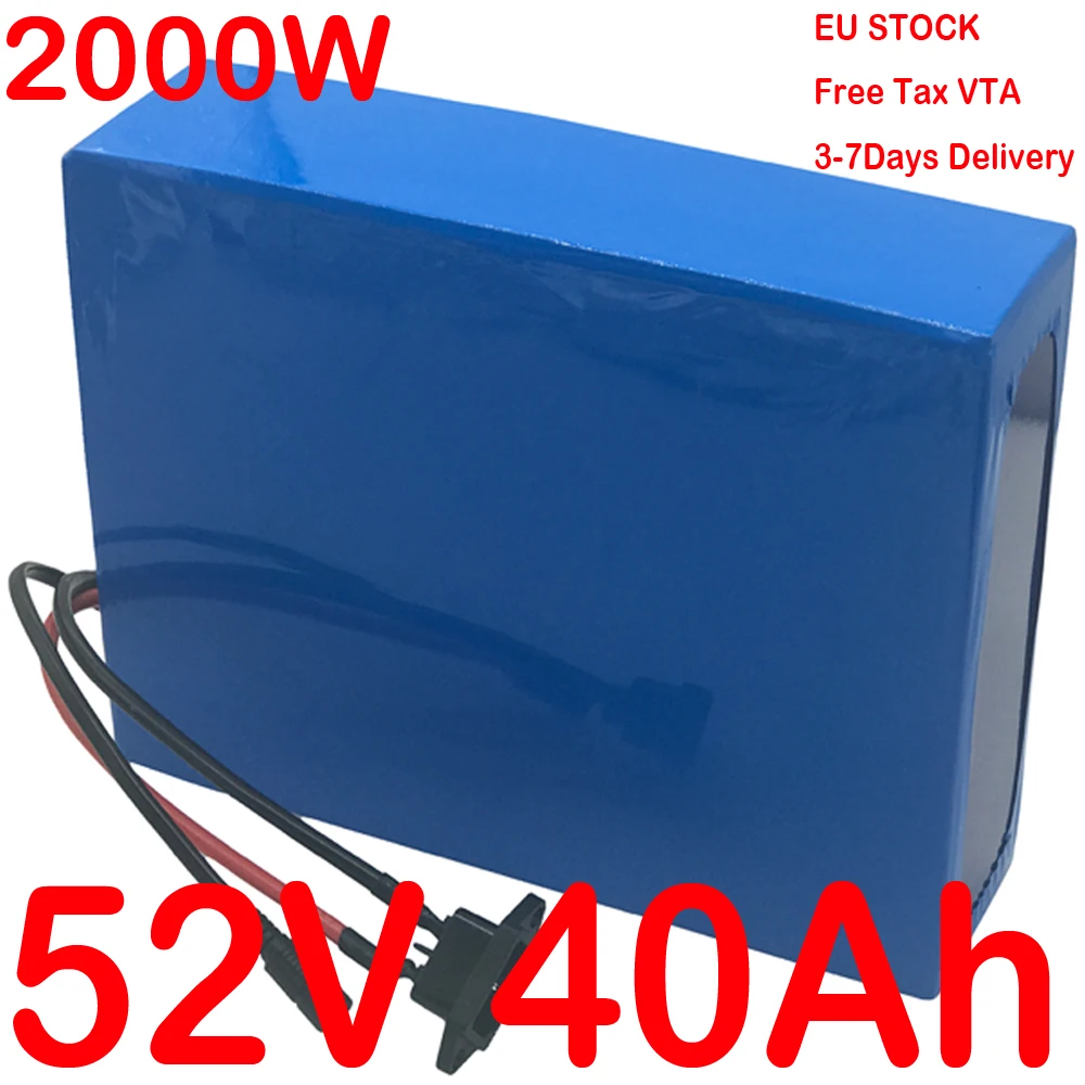 

18650 Cell 14S 52V 40AH 30AH Lithium ion Electric Bicycle Bike Battery Pack For 1000W 1500W 2000W eBike Scooter with 5A Charger