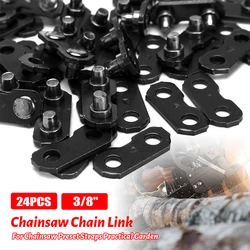 24pcs 3/8'' Chainsaw Chain Link Connectors F Oregon Type Repair Preset Straps For Chainsaw Preset Straps Practical  Garden Tool
