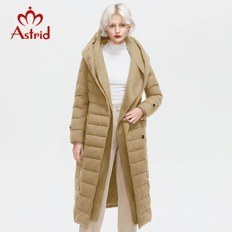 Astrid Winter Coats Women Oversize Fake Two Piece Long Thick Jacket Female Warm Cotton padded fashion Outwear with a hood 7283