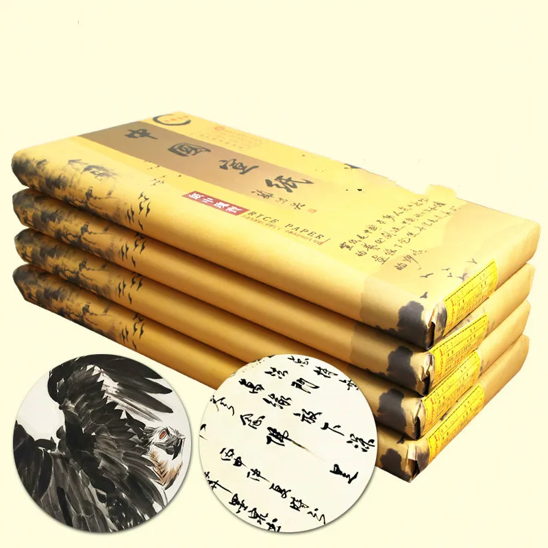 Pure Xuan Paper Chinese Calligraphy Painting Special Raw Xuan Paper 100sheet Thicken Chinese Calligraphy Half Ripe Rice Paper