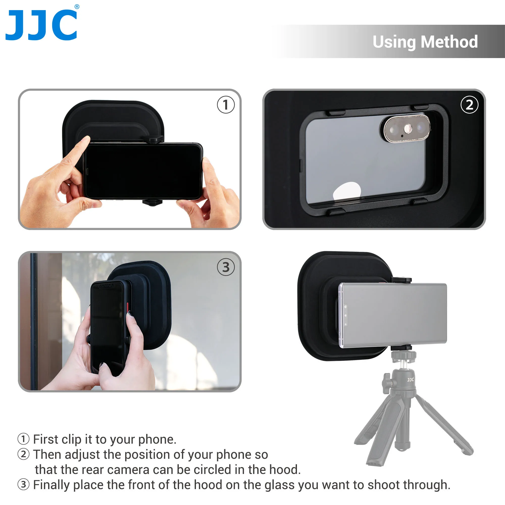 JJC Universal Phone Lens Hood Anti-Slip  Smartphone Camera Lens Hood Anti-Reflection for iPhone 14 13 12 Pro Max Samsung Xiaomi