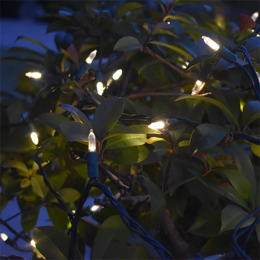 7M 100 Count Clear Christmas String Light Outdoor Incandescent Bulbs Mini Fairy Light Garland for Patio Holiday Party Decor