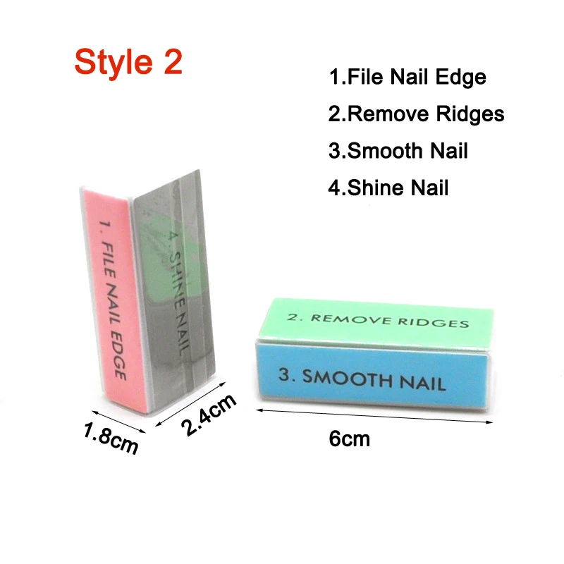 5 Pcs/Lot Nail Buffer Block Polish Sanding Nail File 4 Step Nail Art Tips Tool Colorful Sponge Files Buffering Tools Manicure