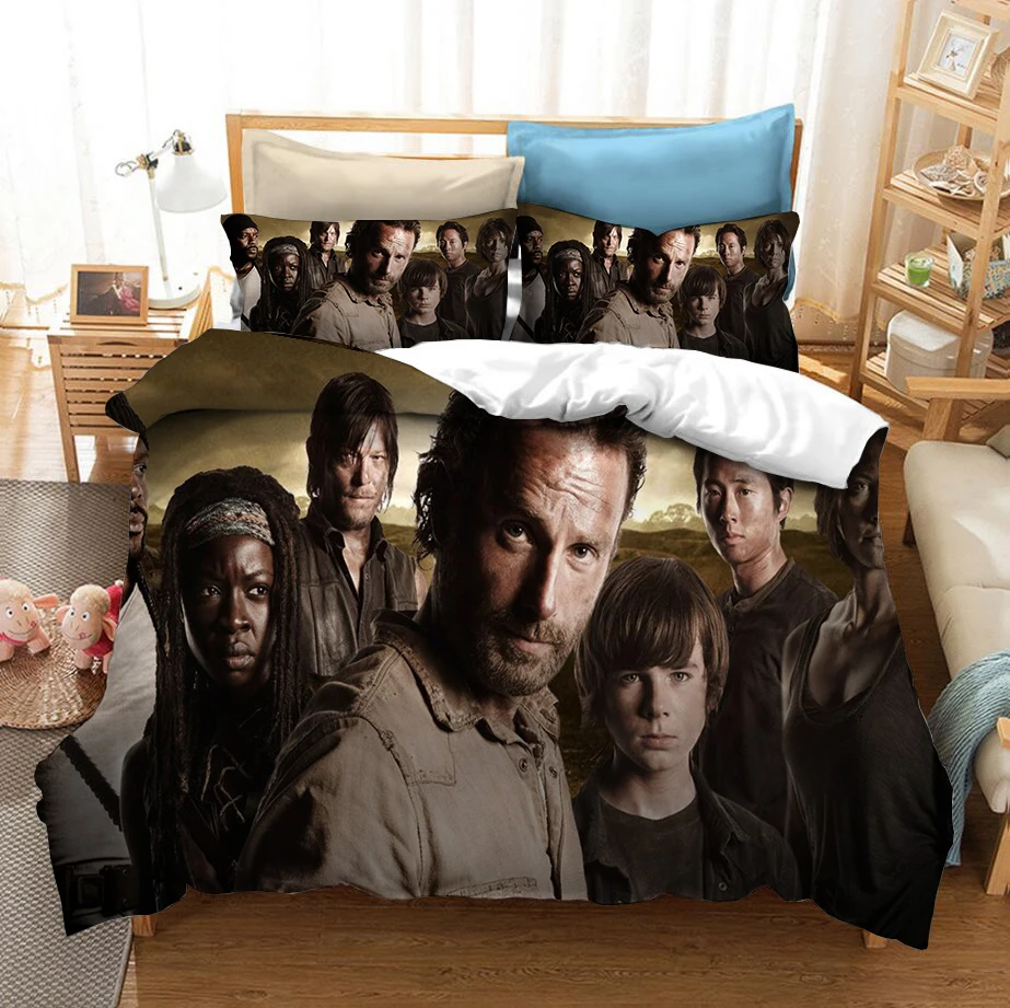 

The Walking Dead 3D Printed Bedding Set American TV Series Duvet Covers Pillowcases Comforter Bedding Set Bedclothes Bed Linen