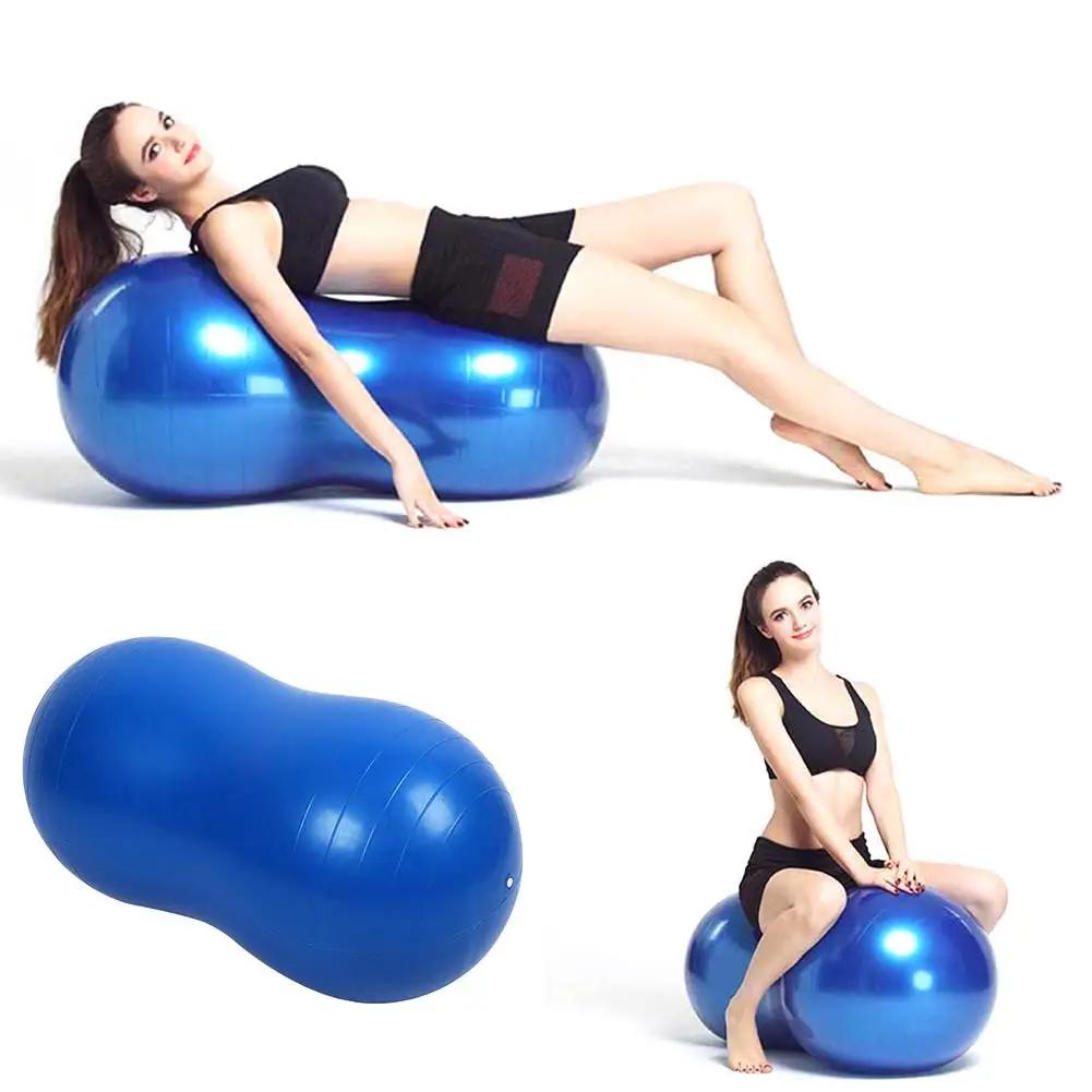 Yoga Ball Fitness Balls Peanut Balance Ball Iatable Thick Sports Yoga Peanut Ball Pilates Birthing Fitball With Manual Pump