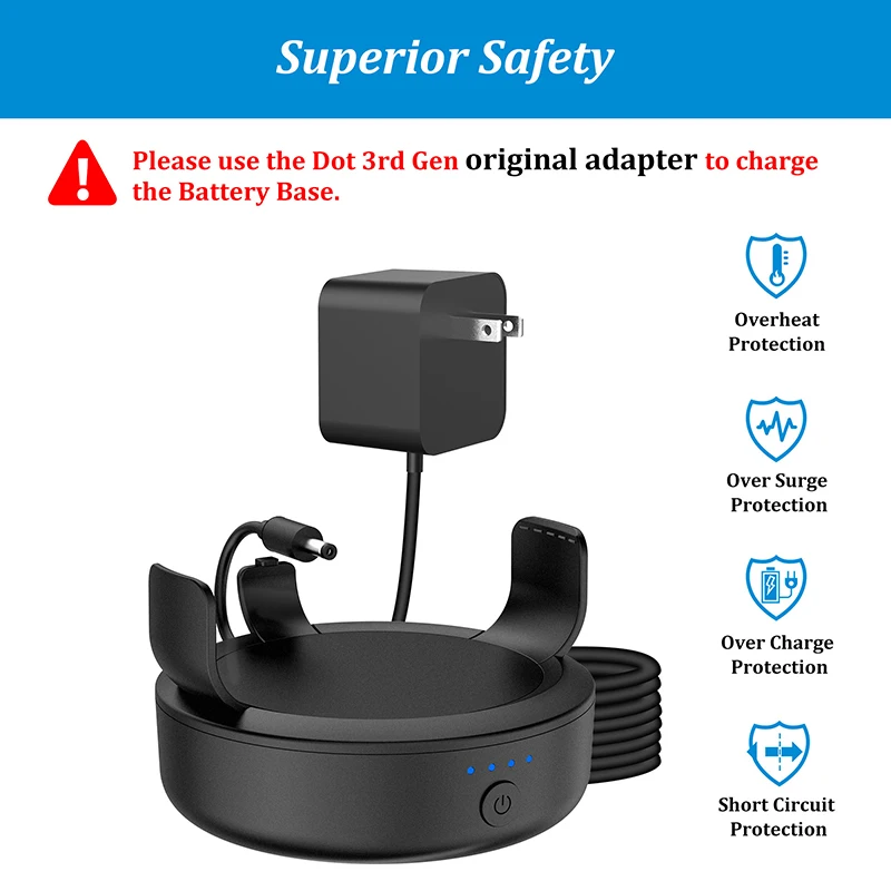 PlusAcc 10000mAh بطارية قابلة للشحن قاعدة لأمازون صدى دوت 3 3rd الجنرال حامل جبل قوة البنك شاحن ل أليكسا المتكلم