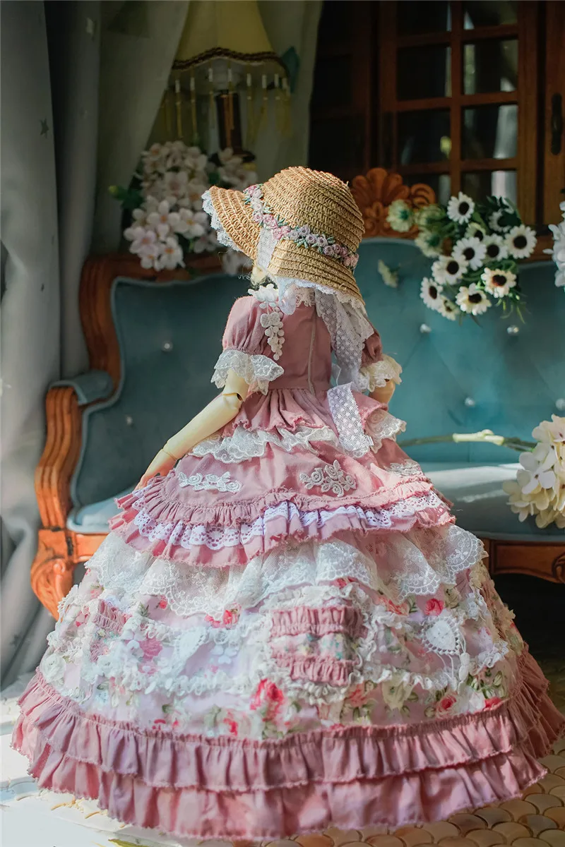 BJD Doll Clothing is suitable for1/3 1/4 1/6 size giant doll retro court doll dress 6 piece doll accessories