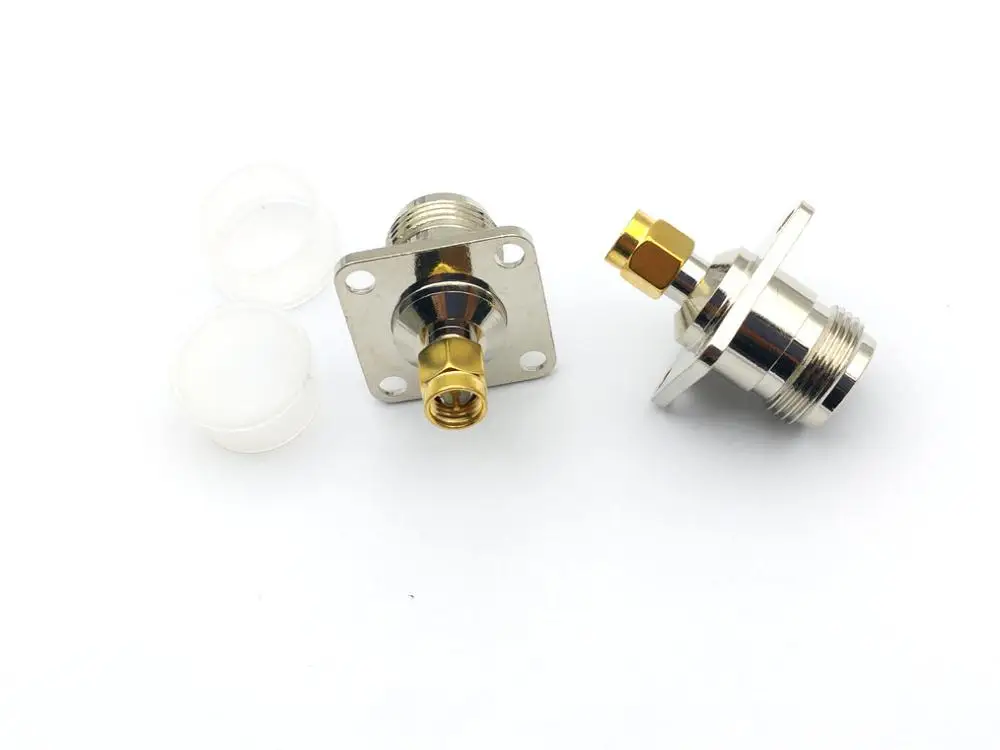 Imagem -05 - Cobre Sma Macho Plug para n Fêmea Jack com Furos Flange Montagem do Painel Chassi rf Adaptador Coaxial 20 Peças