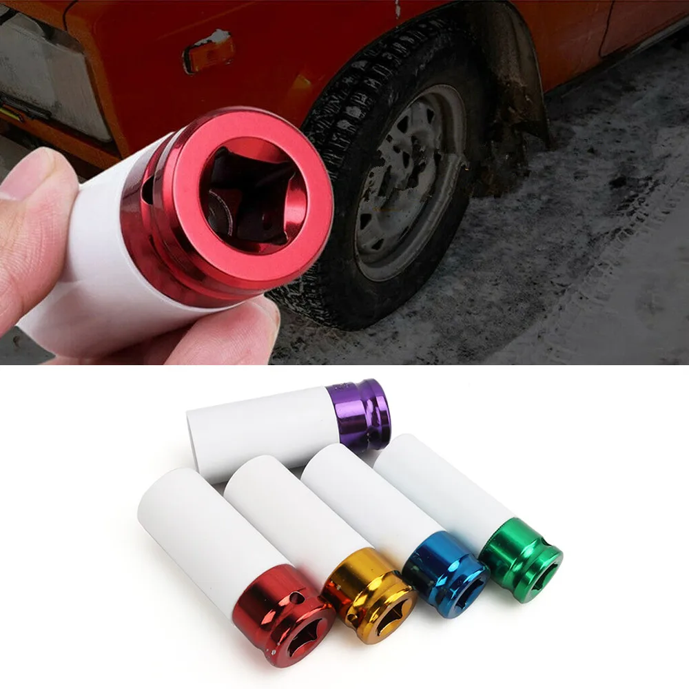 5Pcs 15-22mm Alloy Thin Wall Roda Porca 1/2 ''Deep Impact Socket Drive Set Para Auto Car Repair Tool Set