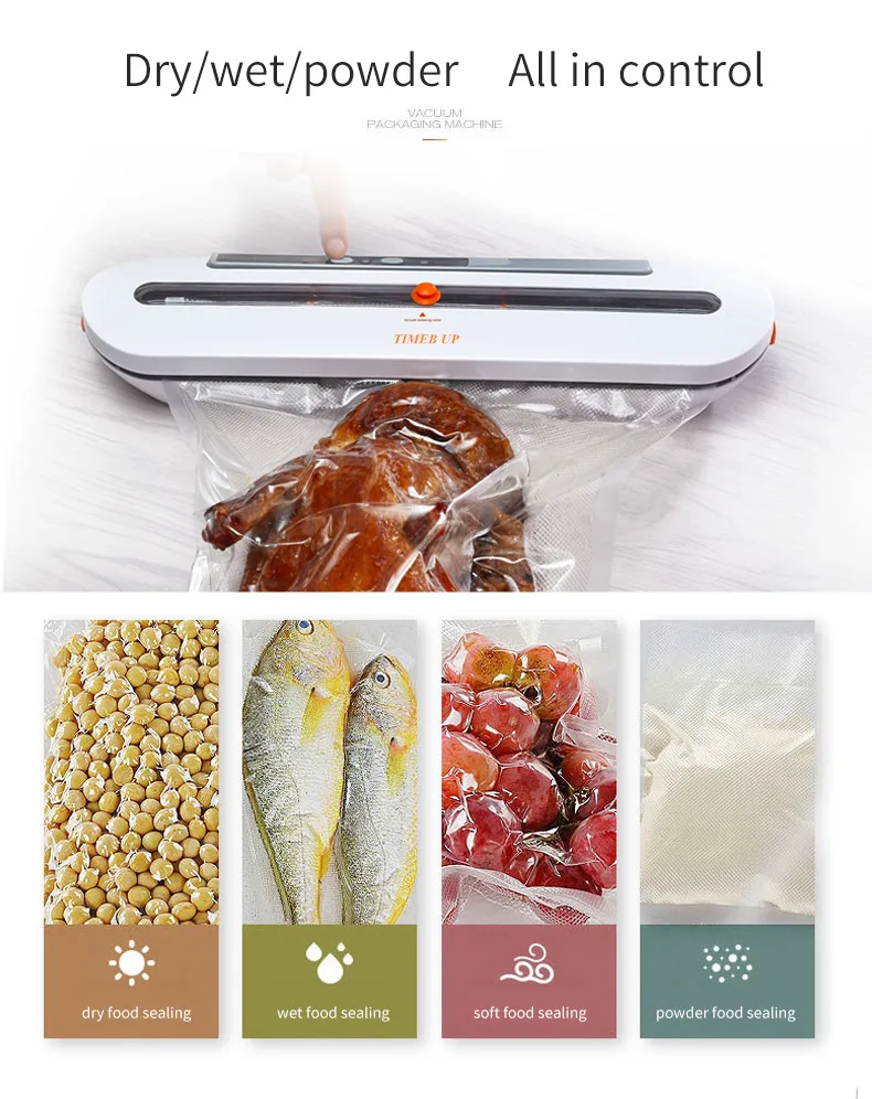 Household Vacuum Sealer Upgraded Automatic Food Sealer Machine with 10 Sealing Bags Food Vacuum Air Sealing System