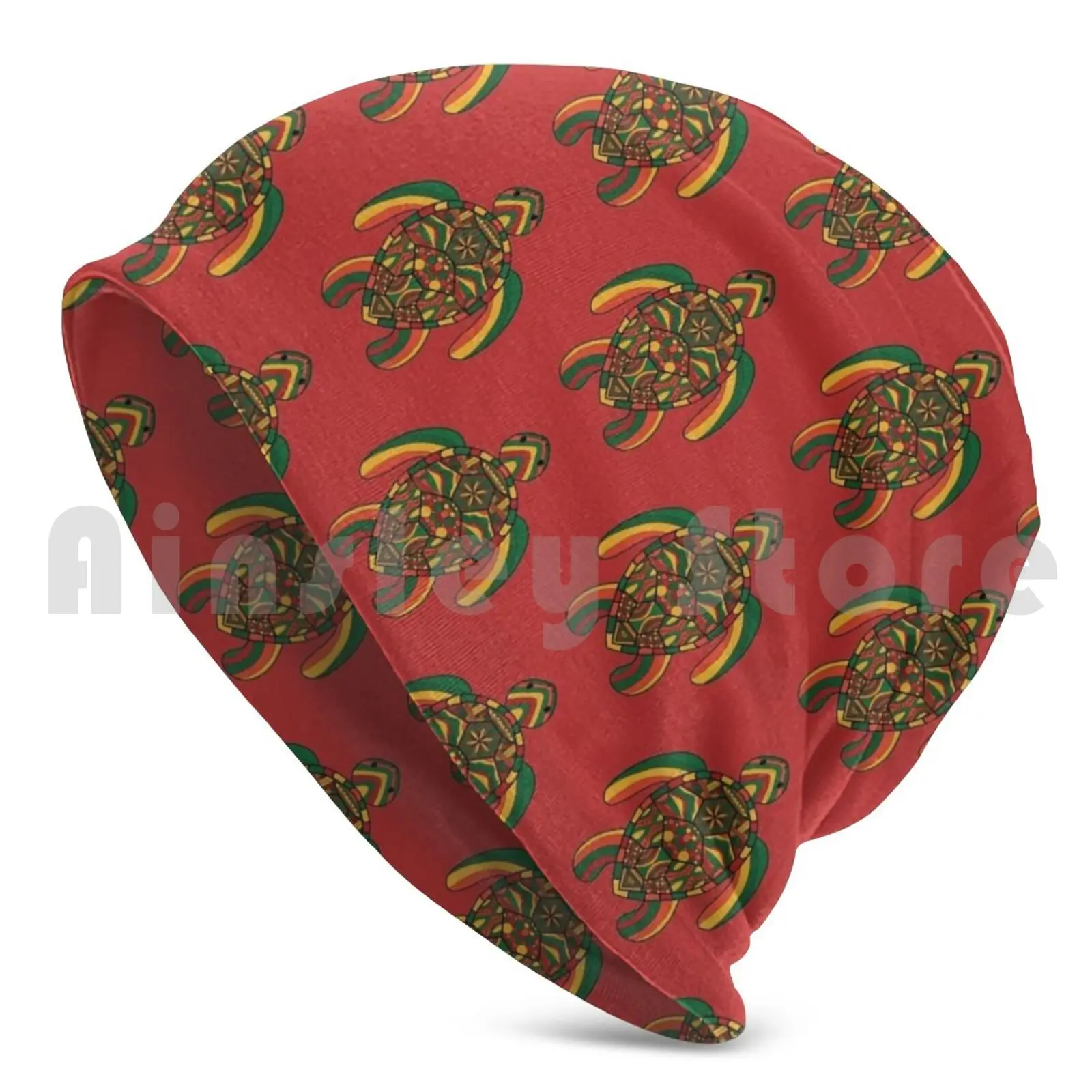 Trippy Turtle ( Red ) Beanies Knit Hat 2163 Beanies Print Trippy Turtle Rasta